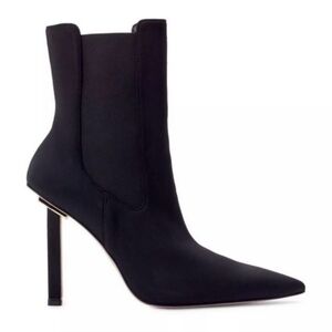 Good American High Kickstand Neoprene Bootie In Black Gold Accents size 9